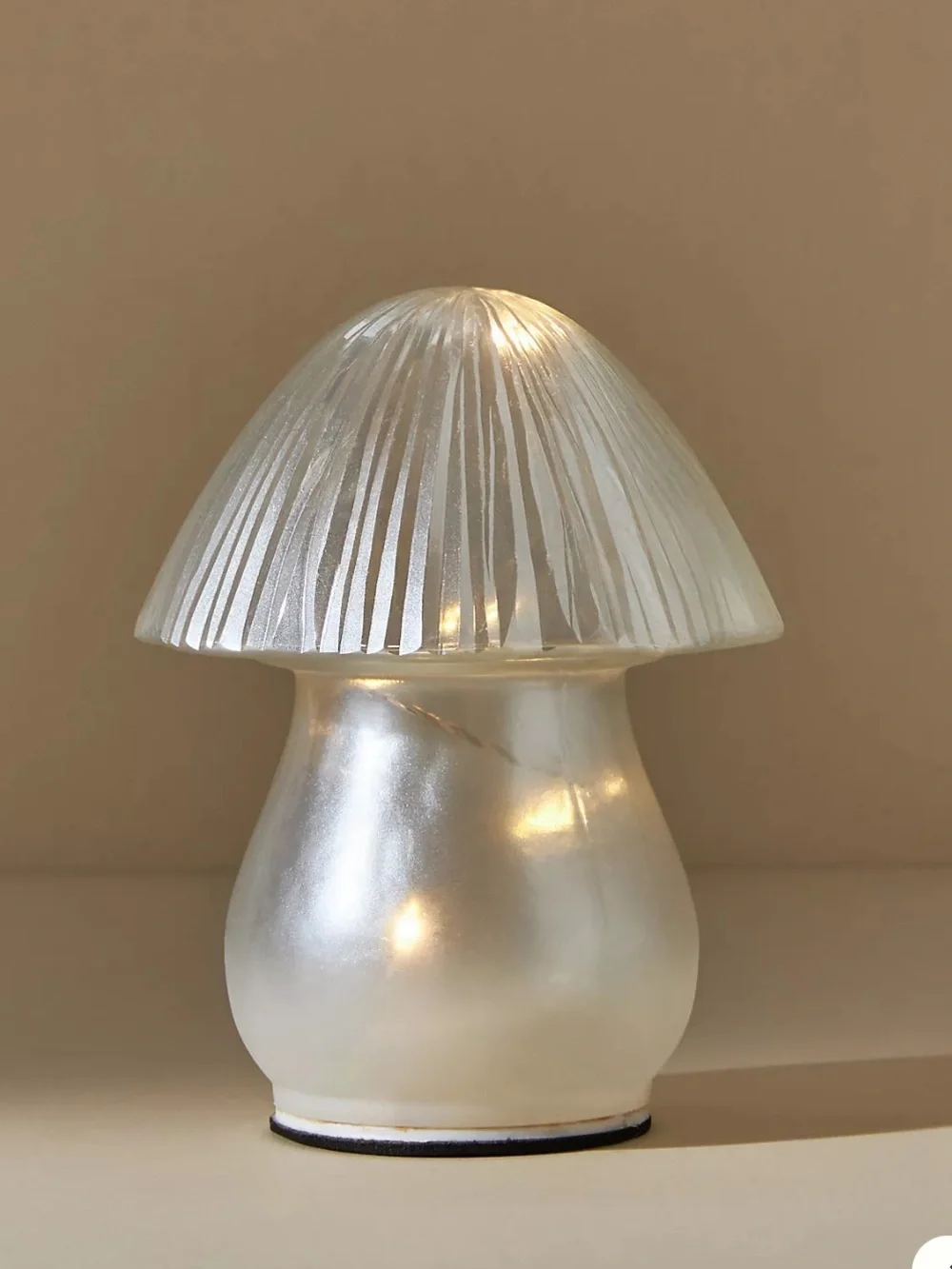 Anthropologie blown glass mushroom lamp